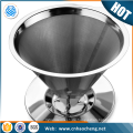 Permanent 2 /4 cup clever pour over coffee dripper /cone shape coffee filter strainer with scoop